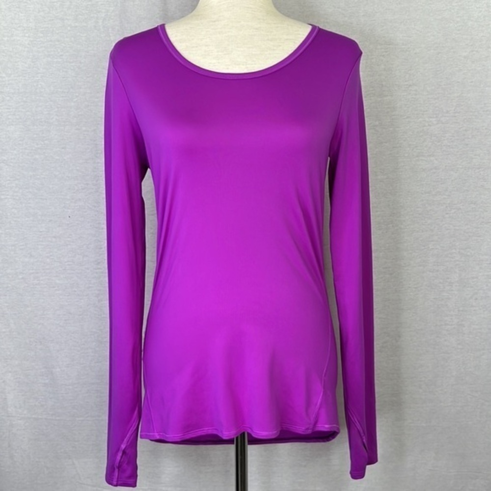 ATHLETA Woman’s Purple Longsleeve Running Athletic work out shirt Sz S
